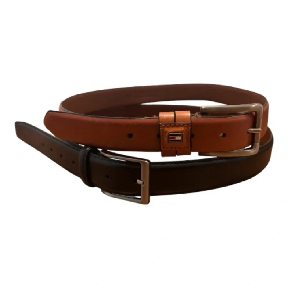 Set of Men’s Leather Belts Size 34 | 1 1/8 inch Brown and Black NEW